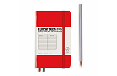 Leuchtturm1917 Pocket A6 Red (жесткая обложка, красный, в линейку)