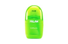Ластик Milan Capsule Fluo 2-в-1 с точилкой (зеленый)
