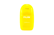 Ластик Milan Capsule Fluo 2-в-1 с точилкой (желтый)