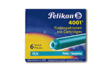 Картриджи Pelikan 4001 6 шт. (короткие, бирюзовые)