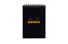 Rhodia Wirebound №13 (10.5х14.8 см, в клетку, черный)