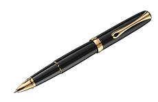 Diplomat Excellence A2 Black Lacquer Gold роллер