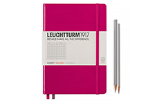 Leuchtturm1917 Medium A5 (жесткая обложка, ягодный, в клетку)