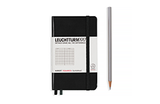 Leuchtturm1917 Pocket A6 Black (жесткая обложка, черный, в клетку)