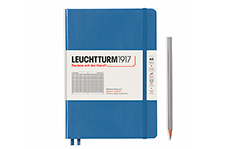 Leuchtturm1917 Medium A5 Denim (жесткая обложка, пастельно-голубой, в клетку)