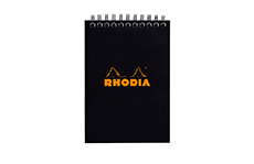 Блокнот на спирали Rhodia №13 (10.5х14.8 см, в клетку, черный)