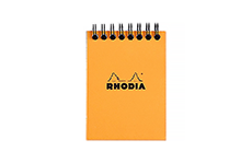Блокнот на спирали Rhodia №11 (7.5x10.5, в клетку, оранжевый)